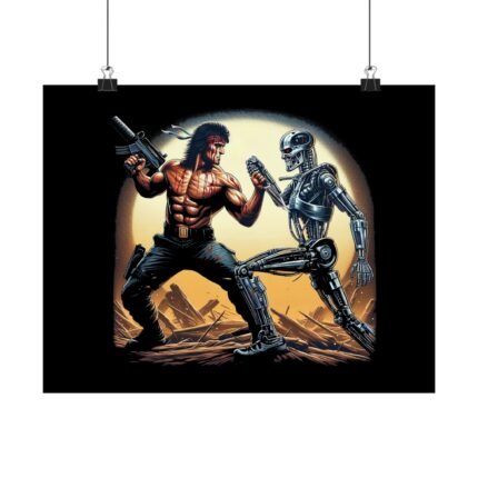 Rambo vs. Terminators Poster - Battle for Survival T-Shirt - Buy Now at American Artist Merch