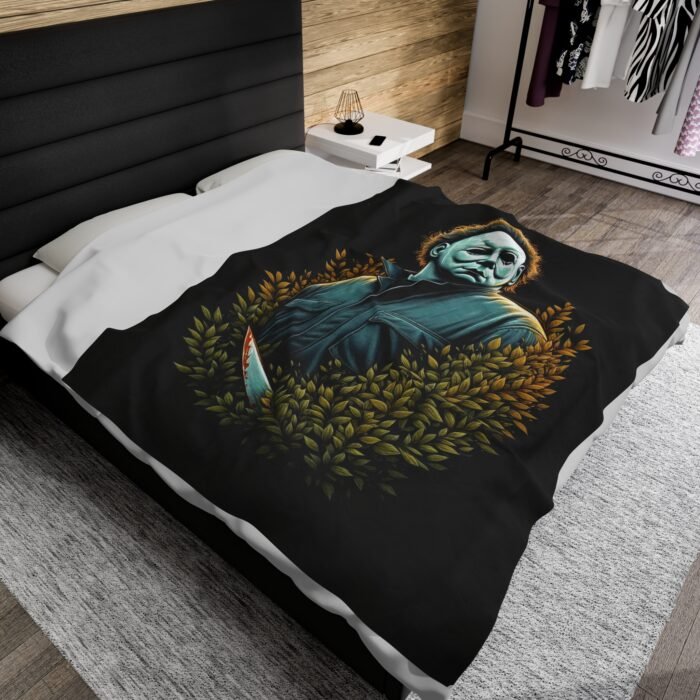 Michael Myers Stalking  Velveteen Plush Blanket T-Shirt - Buy Now at American Artist Merch