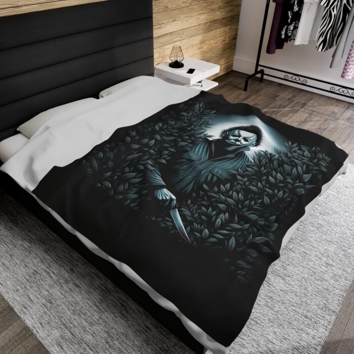 Michael Myers Behind Bush Blanket – Creepy Horror Design T-Shirt - Buy Now at American Artist Merch