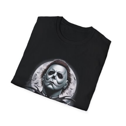 Michael Myers Meets Jack Skellington T-Shirt – Eerie Mashup Graphic Tee T-Shirt - Buy Now at American Artist Merch