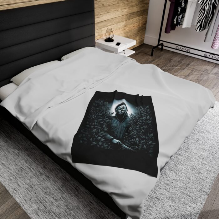 Michael Myers Behind Bush Blanket – Creepy Horror Design T-Shirt - Buy Now at American Artist Merch