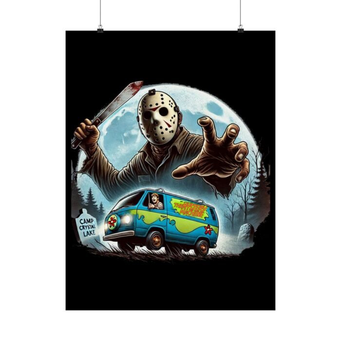 Jason Voorhees Meets Scooby-Doo Poster – Mystery Machine Meets Crystal Lake T-Shirt - Buy Now at American Artist Merch