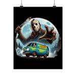 Jason Voorhees Meets Scooby-Doo Poster – Mystery Machine Meets Crystal Lake T-Shirt - Buy Now at American Artist Merch