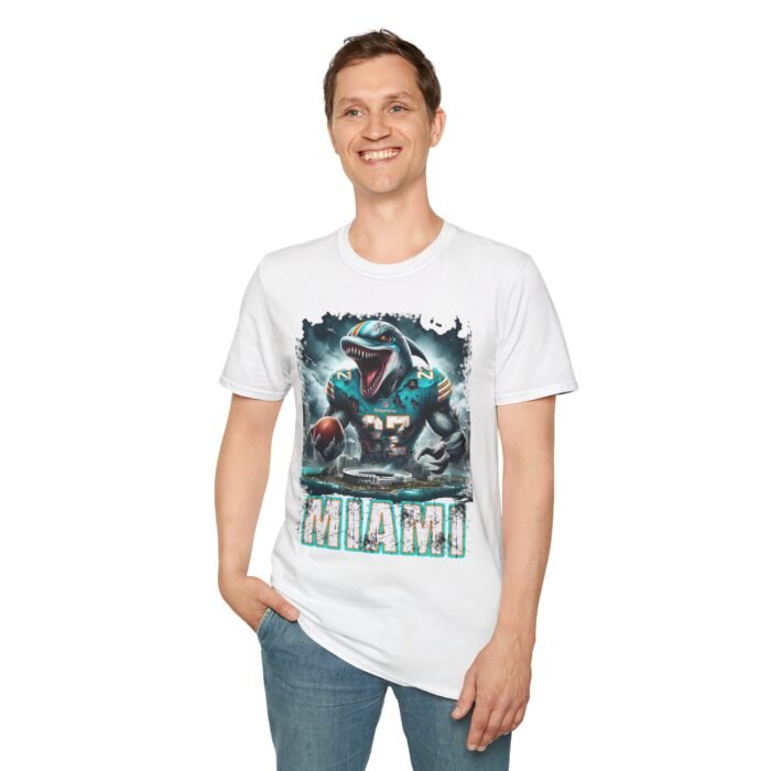 Miami Dolphins Horror Mash Up T-Shirt - Spooky NFL Fan Apparel T-Shirt - Buy Now at American Artist Merch