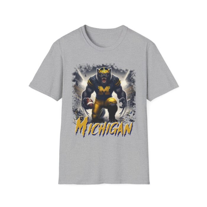 Michigan Wolverines Horror Mashup Shirt - Fear the Blue with a Chilling Twist T-Shirt - Buy Now at American Artist Merch