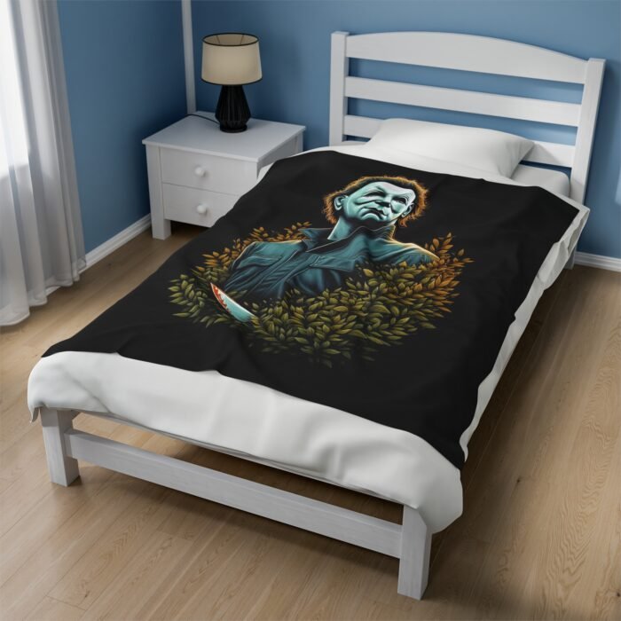 Michael Myers Stalking  Velveteen Plush Blanket T-Shirt - Buy Now at American Artist Merch