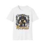 Michigan Wolverines Horror Mashup Shirt - Fear the Blue with a Chilling Twist T-Shirt - Buy Now at American Artist Merch