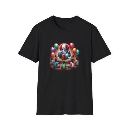 Pennywise Birthday Party T-Shirt – Creepy Clown Celebration Graphic Tee T-Shirt - Buy Now at American Artist Merch