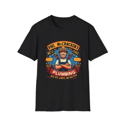 Phil McCracken’s Plumbing T-Shirt – Plumbing with a Punchline T-Shirt - Buy Now at American Artist Merch