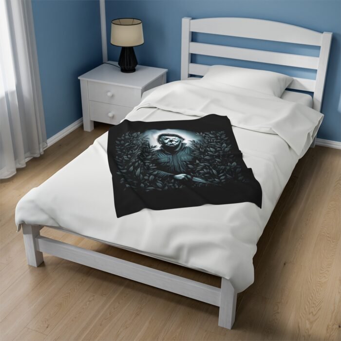 Michael Myers Behind Bush Blanket – Creepy Horror Design T-Shirt - Buy Now at American Artist Merch