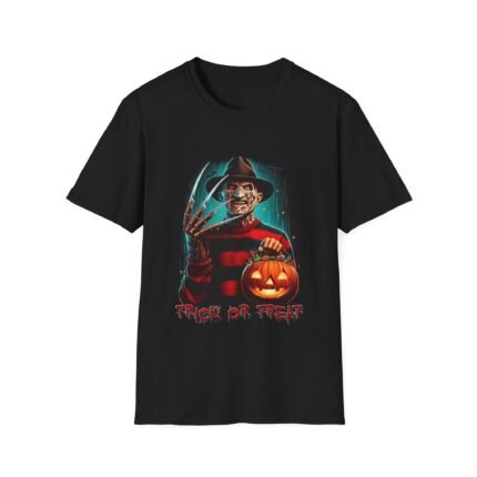 Freddy Krueger Trick or Treat T-Shirt – Nightmare on Elm Street Horror T-Shirt - Buy Now at American Artist Merch