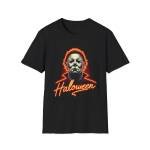 Glowing Menace: Michael Myers Neon Tee T-Shirt - Buy Now at American Artist Merch