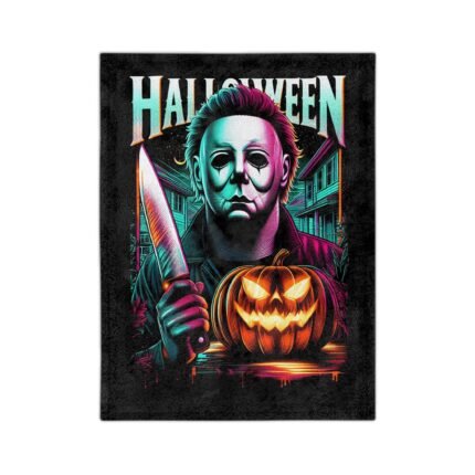 Halloween Myers Velveteen Microfiber Blanket – Cozy Throw for Horror Fans T-Shirt - Buy Now at American Artist Merch