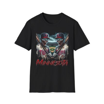 Minnesota Twins Horror Mashup T-Shirt - Spooky Baseball Fan Gear T-Shirt - Buy Now at American Artist Merch