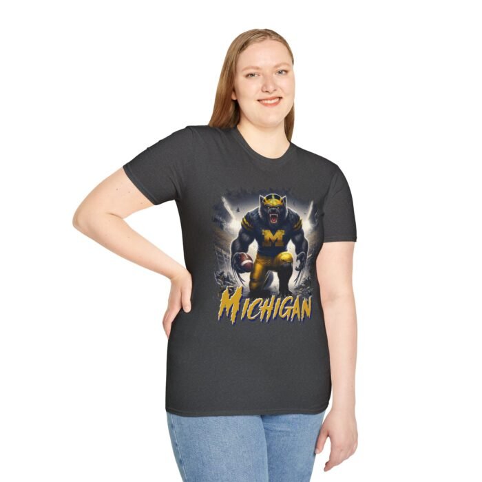 Michigan Wolverines Horror Mashup Shirt - Fear the Blue with a Chilling Twist T-Shirt - Buy Now at American Artist Merch