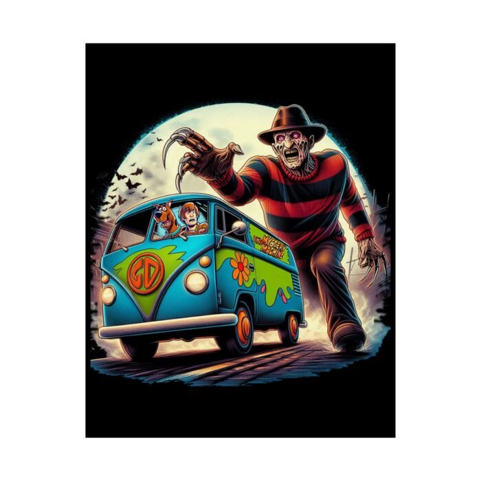 Freddy Krueger Meets Scooby-Doo Mashup Poster – Nightmare Mystery Unleashed T-Shirt - Buy Now at American Artist Merch