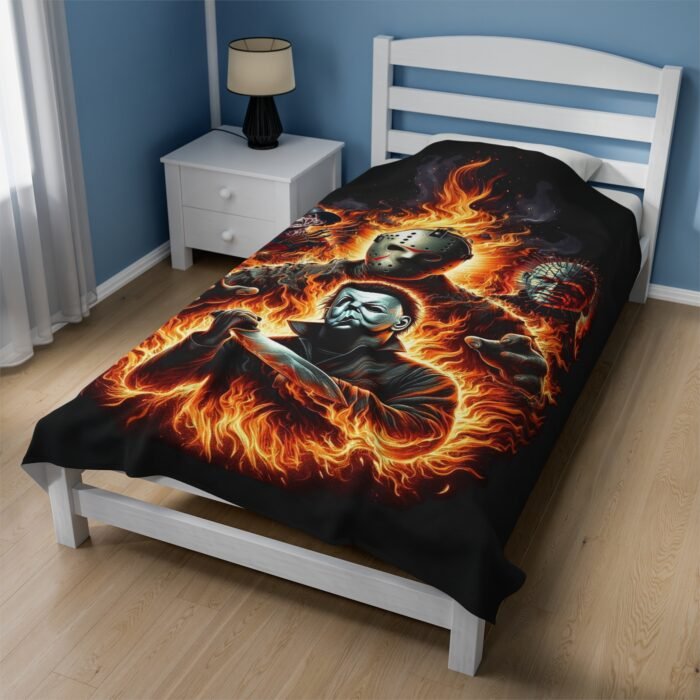 Battle for Hell-Horror Icon Velveteen Plush Blanket T-Shirt - Buy Now at American Artist Merch