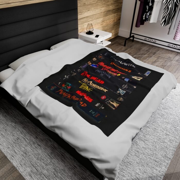 Retro Horror Movies VHS Blanket – Cozy Classic Horror Throw T-Shirt - Buy Now at American Artist Merch