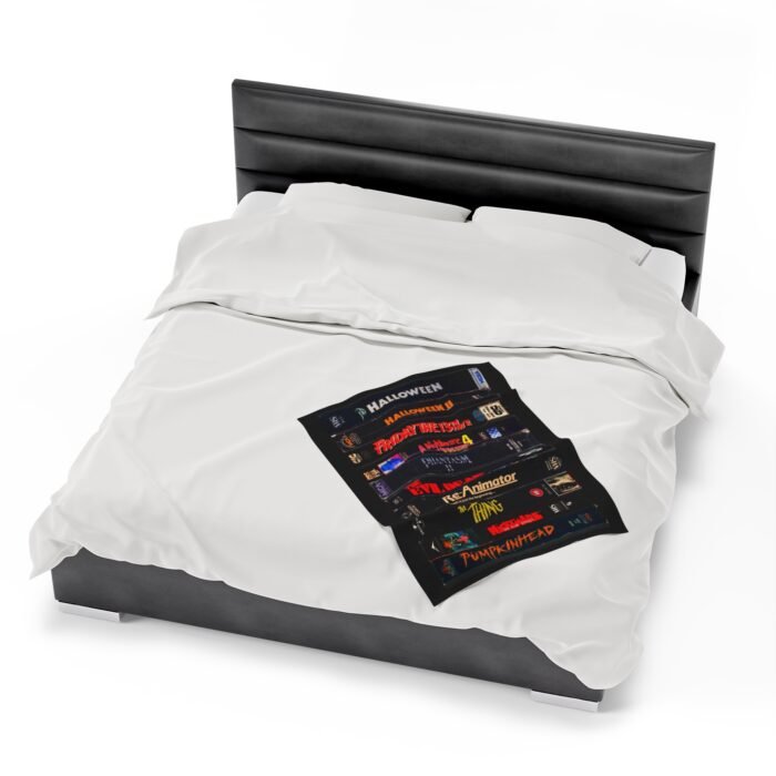 Retro Horror Movies VHS Blanket – Cozy Classic Horror Throw T-Shirt - Buy Now at American Artist Merch