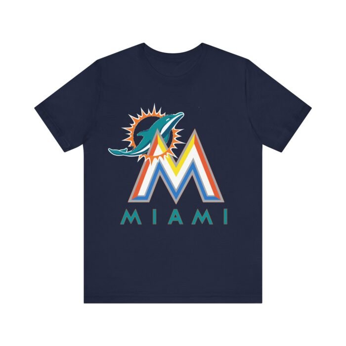 Miami Marlins & Dolphins Mash-Up T-Shirt - Ride the Waves of Miami Sports! T-Shirt - Buy Now at American Artist Merch