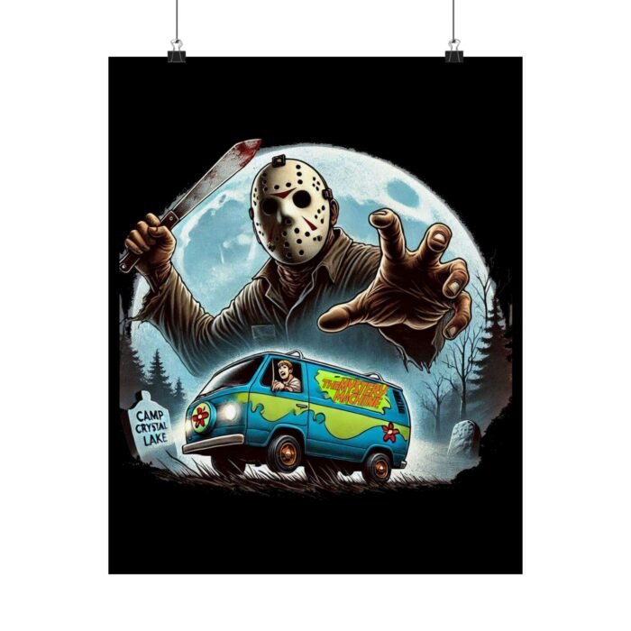 Jason Voorhees Meets Scooby-Doo Poster – Mystery Machine Meets Crystal Lake T-Shirt - Buy Now at American Artist Merch