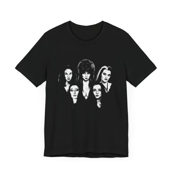 Women of Horror- Vampira, Morticia, Elvira, lily Short Sleeve Tee T-Shirt - Buy Now at American Artist Merch