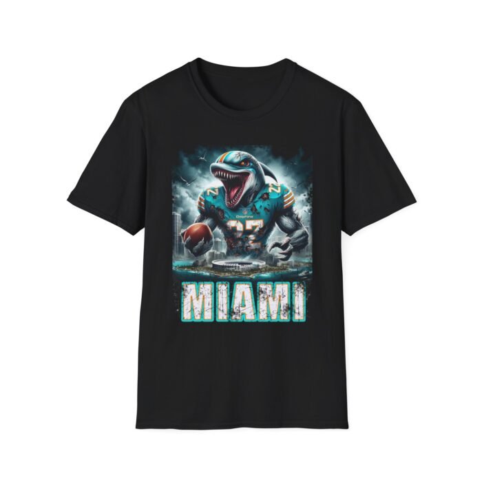 Miami Dolphins Horror Mash Up T-Shirt - Spooky NFL Fan Apparel T-Shirt - Buy Now at American Artist Merch