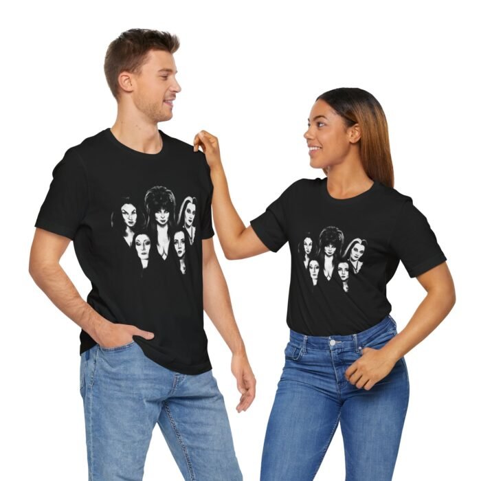 Women of Horror- Vampira, Morticia, Elvira, lily Short Sleeve Tee T-Shirt - Buy Now at American Artist Merch