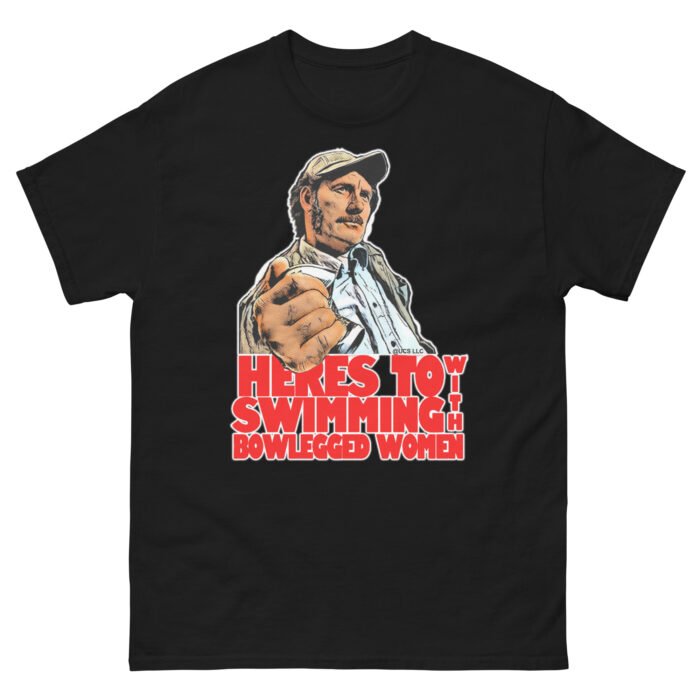 Jaws Quint T-Shirt – heres to swimming T-Shirt - Buy Now at American Artist Merch