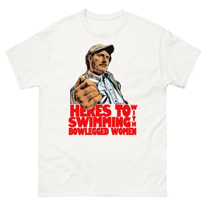 Jaws Quint T-Shirt – heres to swimming T-Shirt - Buy Now at American Artist Merch